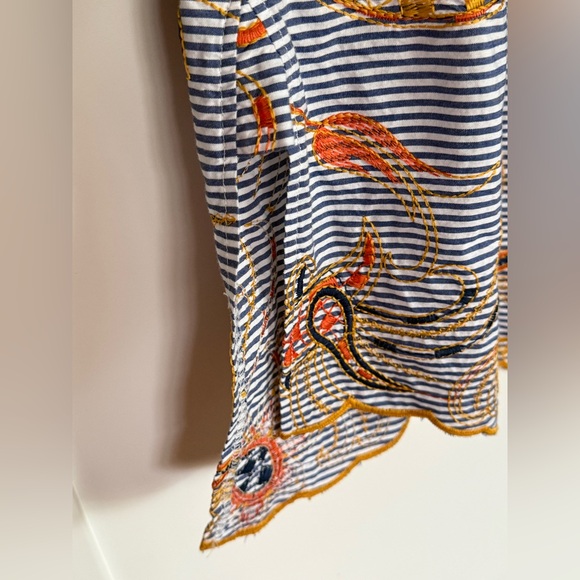 S37 Peck & Peck Size XL Blue Striped Embroidered Button Down - Picture 5 of 7